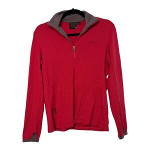 Icebreaker Sport Pure Merino 320 1/4 Zip Pink Purple Trim Women's Size Medium